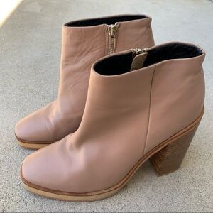 Sol Sana nude leather heeled ankle boots